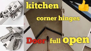 Kitchen Corner Door Hinges180°open hinges Kaise lagayeHow to install Kitchen Cabinet Corner Hinges [upl. by Hiltan]