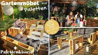 Palettenlounge  Palettenmöbel  Palettensofa  Paletten Lounge  Palettenkissen amp Palettenpolster [upl. by Nilknarf939]