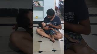 baby feeding milk father help😍 babyfeeding fatherdaughter shortsfeed [upl. by Baal]