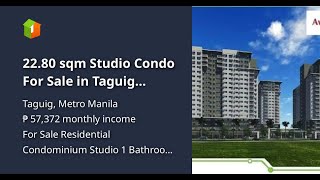 2280 sqm Studio Condo For Sale in Taguig Metro Manila [upl. by Jessi]