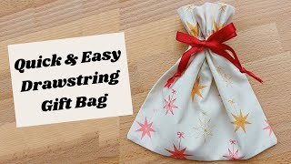 5 Minute Gift Bag Easy Sewing Tutorial Learn to Sew [upl. by Emilio513]