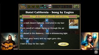 Hotel California Song Chords Quiz 🎨🧩🎓 Fun Arts Homework [upl. by Harak]