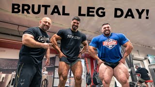 BRUTAL LEG DAY W Derek Lunsford amp Hany Rambod [upl. by Queenie366]