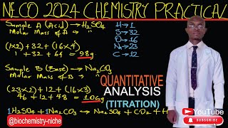 NECO 2024  CHEMISTRY PRACTICAL  QUATITATIVE ANALYSIS TITRATION with Solved Examples [upl. by Uzzial]