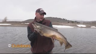 Big Tiger Trout at Panguitch Lake Ice Off [upl. by Ulani704]