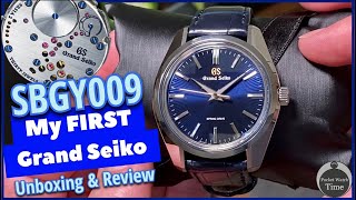 My First Grand Seiko 🤩 Unboxing 📦 the SBGY009  HandsOn Review  Manual Spring Drive amp 44GS Case [upl. by Carolyne928]