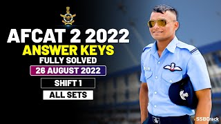 AFCAT 2 2022 Answer Keys Fully Solved 26 August 2022  Shift 1 All Sets [upl. by Halilad484]