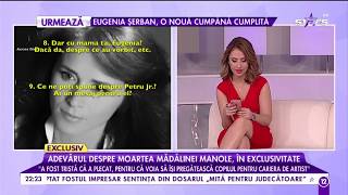 Mădălina Manole primul interviu post mortem „Relația cu Petre Mircea era de fațadăquot [upl. by Kassel]