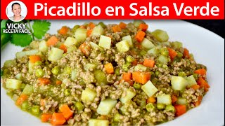 PICADILLO EN SALSA VERDE  Vicky Receta Facil [upl. by Eenaffit]