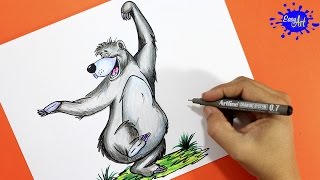 How to Draw Bagheera Jungle Book Como dibujar a Bagheera el libro de la selva  Easy art [upl. by Agnew]