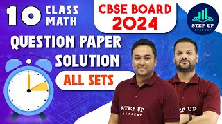 Class 10 Mathematics  LIVE Question Paper Solution  All Sets  CBSE Board Exam 2024 [upl. by Ciprian]