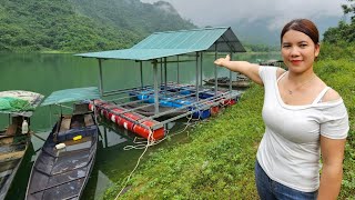 The girl completed the roof made of corrugated iron and built a house floating on the water [upl. by Akel]