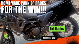 Homemade quick release Pannier racks for the KLR [upl. by Ecyor]