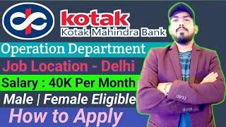 Kotak mahindra bank hiring  how to apply  eligibility  job profile  location  work  salary [upl. by Jacob]