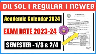 Du Sol Academic Calendar Released for 202324 Session II DU Academic Calendar 2024 SOLDEFENCE [upl. by Ainezey]