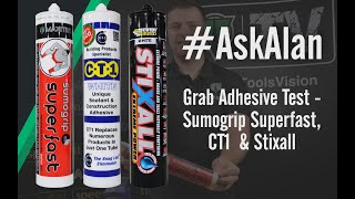 Construction Grab Adhesives on test  Sumogrip Superfast v CT1 v Stixall Extreme [upl. by Nnylrefinnej270]