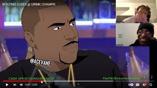 Ace Vane Benzino Loses  Drink Champs  Reaction acevane drinkchamps benzino comedy [upl. by Esiralc]