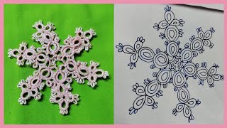 Shuttle Tatting Snowflake Pattern ❄️ [upl. by Clellan799]