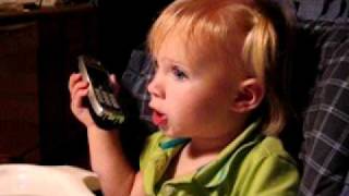 Child jabbering on the telephone Prefirst words [upl. by Janella705]