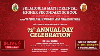 72nd Annual Day Celebration  Sri Ahobila Math Oriental Higher Secondary School [upl. by Erbua]