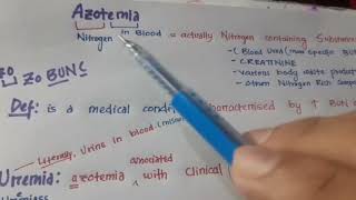 Azotemia and Uremia Basic Difference [upl. by Ellenor242]