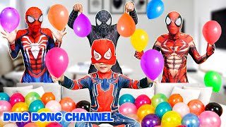 KID SPIDER MAN Popping BALLOONS amp TRICKS Shots Compilation [upl. by Medlin920]