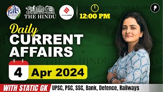 4 April Current Affairs 2024  Daily Current Affairs  Current Affairs Today [upl. by Clercq343]