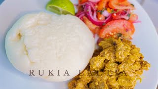 Kuandaa Chakula Cha Mchana Nyama yakukausha Ugali na Kachumbari [upl. by Sabian]