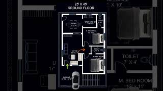 25x45 house plan  25 by 45 house design shorts housedesign homedesign houseplans architecture [upl. by Burtis247]