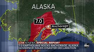 Massive 70 earthquake rocks Anchorage Alaska  Special Report [upl. by Nedloh634]