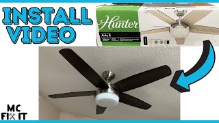 How to Install a Hunter Avia II LED 52quot Ceiling Fan with remote on a Double Switch ceilingfan [upl. by Tippets]