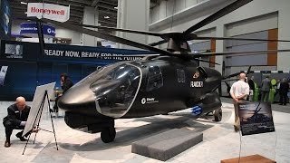 Sikorsky S97 RAIDER nextgeneration Helicopter full scale model at AUSA 2014 [upl. by Arahat]