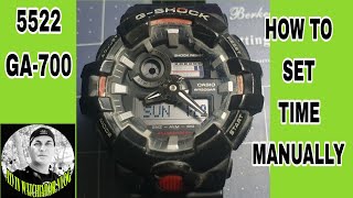 GSHOCK 5522 GA700 HOW TO SET TIME MANUALLYWatChiador Vlog [upl. by Oicnedif]