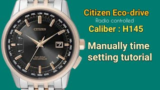 Citizen EcoDrive H145 manually time setting tutorial  TrendWatchLab [upl. by Bena]