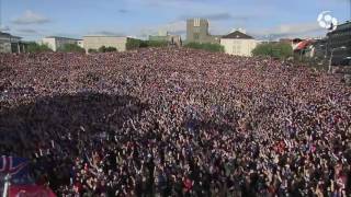 100000 Iceland supporters doing the quotViking clapquot after the defeat against France [upl. by Sura831]