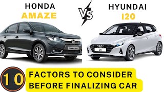 Hyundai i20 vs Honda Amaze  आपको Amaze या i20 लेना चाहिए  Which one is Better Between i20 or Amaze [upl. by Seidel]