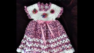 How to crochet a baby dress MARCIE dress and free crochet pattern Video 1234 [upl. by Atenaz]