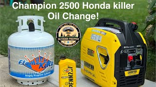 Champion 2500 generator OIL CHANGE [upl. by Eycats588]