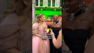 Ariana Grande and Cynthia Erivo messing with fans at Wicked premiere 😂 shorts arianagrande [upl. by Atirb]