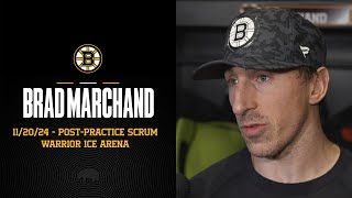 Brad Marchand speaks to the media about the Bruins coaching change [upl. by Deden]