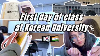 First day of class in South Korea   Indian in korea  University Vlog  Student Life Abroad [upl. by Hayden357]