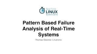 Pattern based failure analysis of RealTime systems [upl. by Andee]