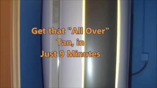 EZ Tan Ergoline Sunrise 480 Stand Up Tanning Booth Voiced Demo Video [upl. by Torras]