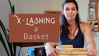 Beginner Basket Weaving Finishing a Basket Rim with XLashing [upl. by Furlani192]