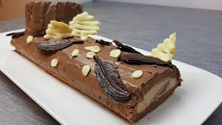 Bûche de noël au chocolat  Chocolat Suisse Rolle [upl. by Ynej]