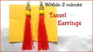 Tassel Earrings How To make silk Thread earrings [upl. by Dubenko561]