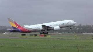 Asiana Airlines ► Boeing 777200ER ► Takeoff ✈ Sydney Airport [upl. by Caz]