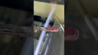 Silver Fumed Double Helix rod glassart glassblowing lampwork mrhawaiiglass madeinnyc fire [upl. by Asiulairam631]