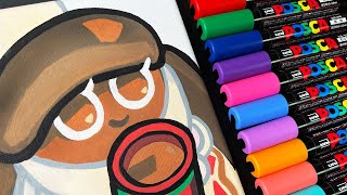 Drawing Cookie Run Kingdom Cocoa Cookie with Posca Markers satisfying [upl. by Kceb]