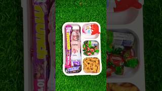 Kinder Joy Chocolate Wafer Pan amp Mint Candy Jelly Kurkure amp Litchi Juice Lunch Box Ideas 🥰 😋 [upl. by Auberon78]